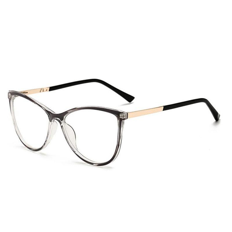 Blue Light Blocking Cat Eye Nearsighted Eyeglasses Spring Hinges Unisex Oval Prescription Spectacle 0 -0.5 -1.0 -2.0 To -6.0