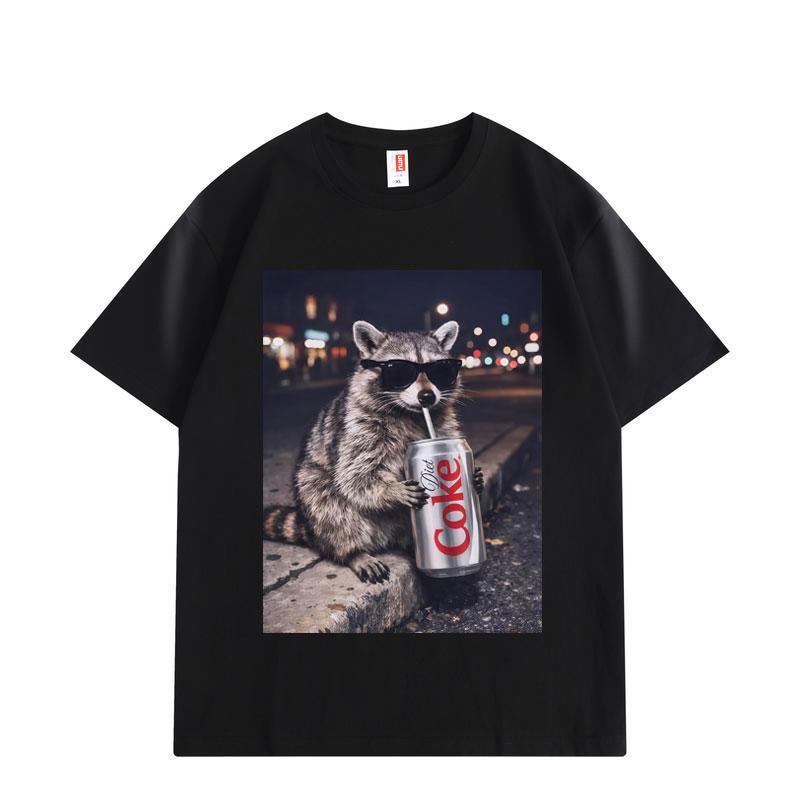 

Funny Drinking Beer Cat Meme Graphi T Shirts Men Women Clothing High Street Fashion Trend T-shirts Summer Loose T-shirt S