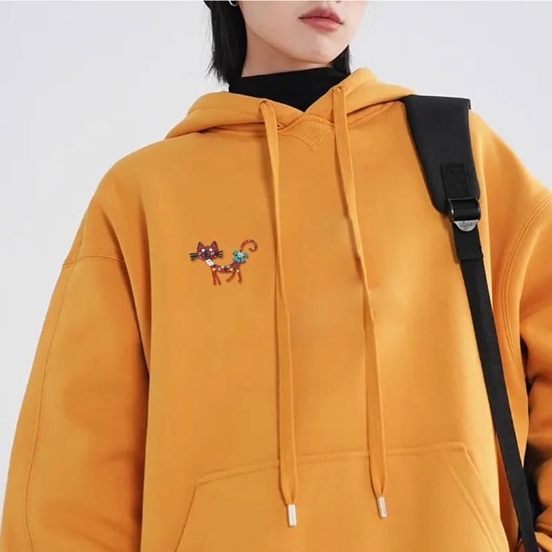 Cute Cartoon Cat Brooch Pin Accessory Colorful Enamel Craft Lapel Pins Ornament Stylish Collar Pin Adornment for Women