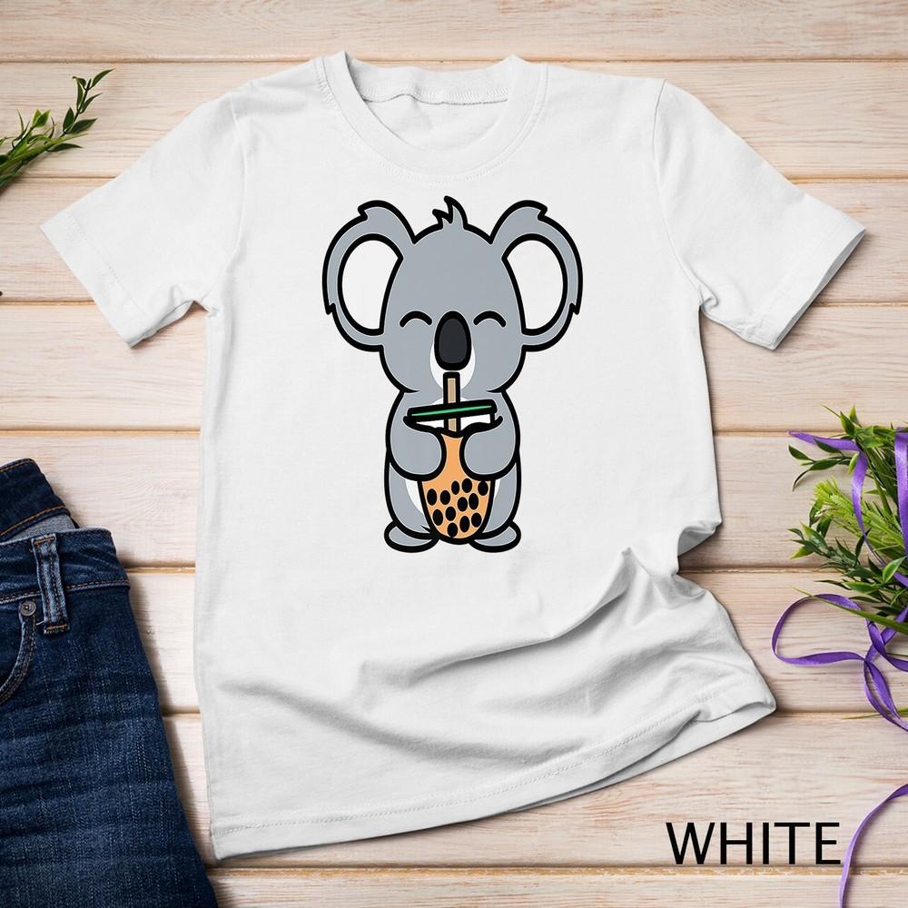 

Kawaii Koala Bear Bubble Tea Drink Koala Loves Boba Tea Premium Unisex T-shirt 2XL