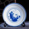 Piatto da cena in porcellana blu e bianca cinese da 8 pollici Piatto ceramico vintage con drago Stoviglie da cucina Vassoio per alimenti per la casa