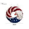 Independence Day Patriotic Eagle Wooden Plaque Red White Blue Bird Indoor Outdoor Front Door Wall Hanging Garland Pendant 4th of July Festival