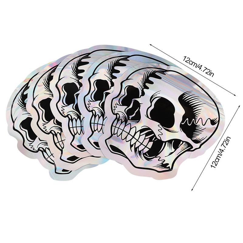 10-100Pcs Halloween Skull Candy Cookie Bag Laser Self Sealing Gift Packaging Bag Plastic Pouch Kids Trick or Treat Party Favors