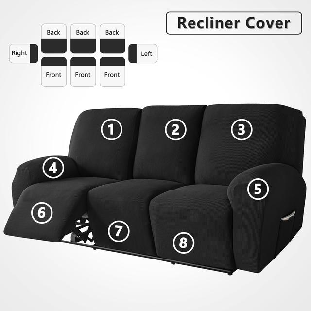 Water Repellent Recliner Sofa Cover Stretch Jacquard Slipcover Washable Relax Armchair Cover