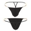 Men Thong Ice Silk Underwear Sexy Metal Chains Comfortable Hollow Out G-Strings Briefs Slim Fit High Elasticity Panties