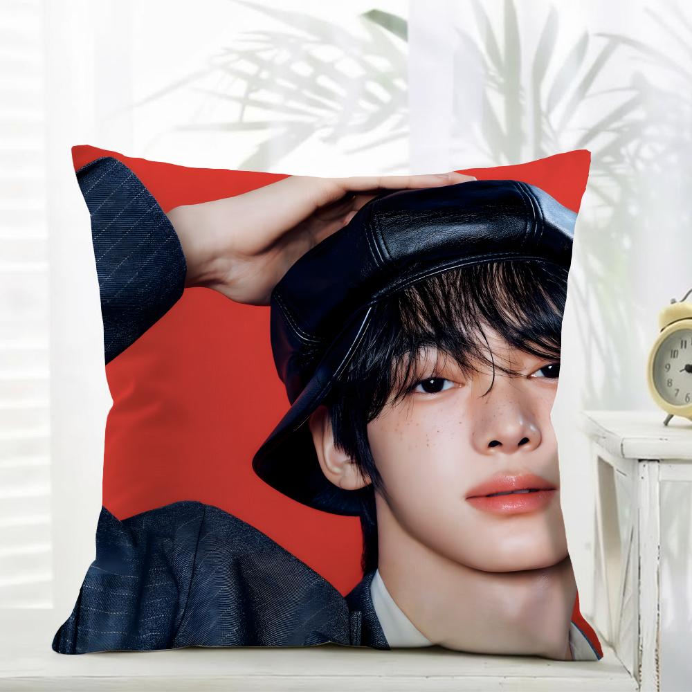 Casual Kpop Idol Fans Gift of HHANJIN Cushion Cover Daily Washable Linen Pillowcase Soft for Sofa Bed Home Room Decor