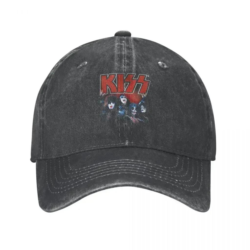 Kiss Kings Unisex Style Baseball Cap Rock Brand Distressed Washed Hats Cap Casual Outdoor Activities Snapback Hat