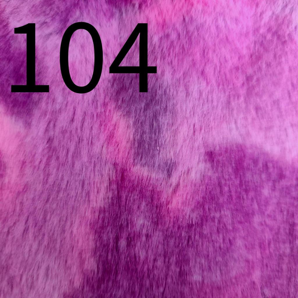 Colorful Tie-Dye Rabbit Fur Print Plush Fabric, 10mm - Ideal for Toy and Clothing Design