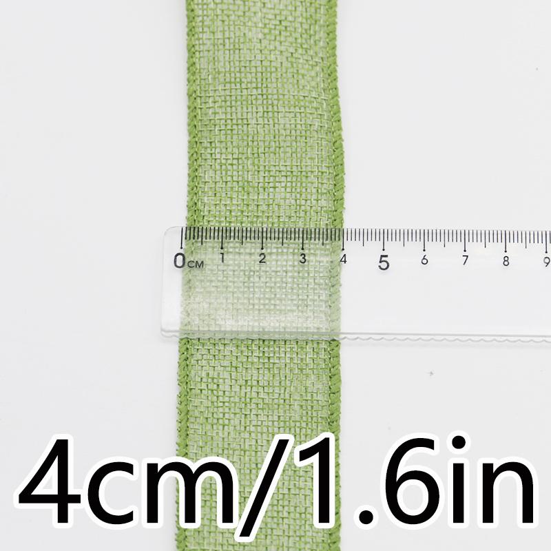 (5 meters/pack) 40mm color linen fabric iron wire edge ribbon gift box packaging ribbon festival decoration handmade DIY