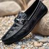 Men's Crocodile Pattern Loafers: Stylish, Comfortable, Versatile Casual Leather Slip-Ons