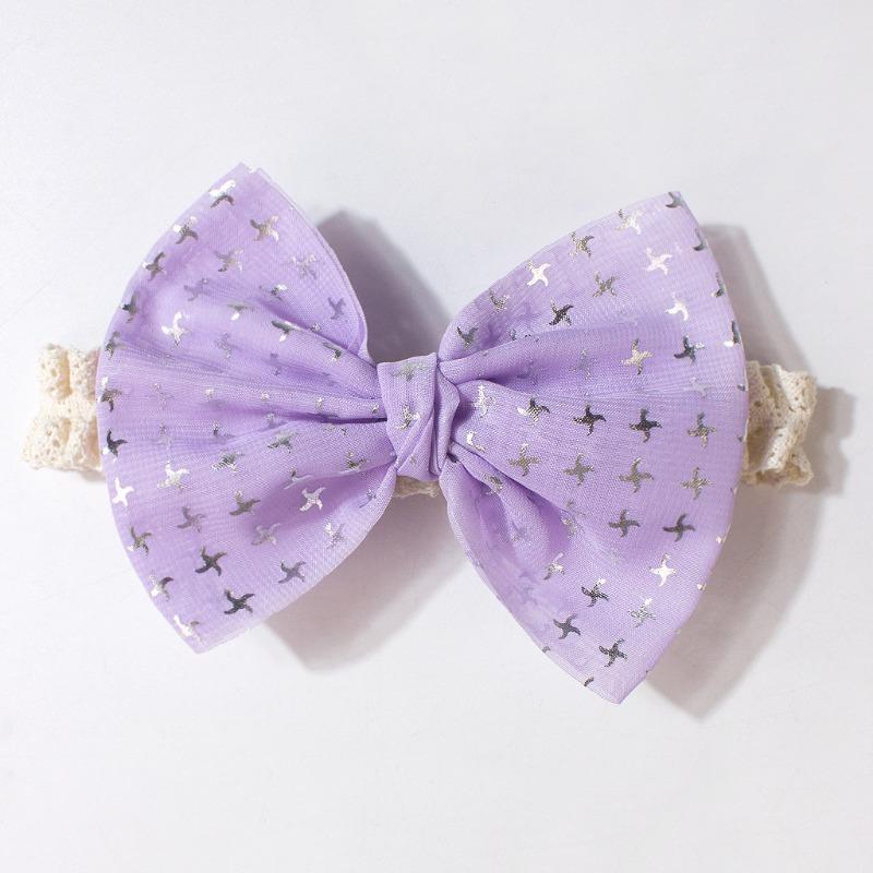 New baby headband, cute star bow children's headscarf, thin lace baby hair accessories