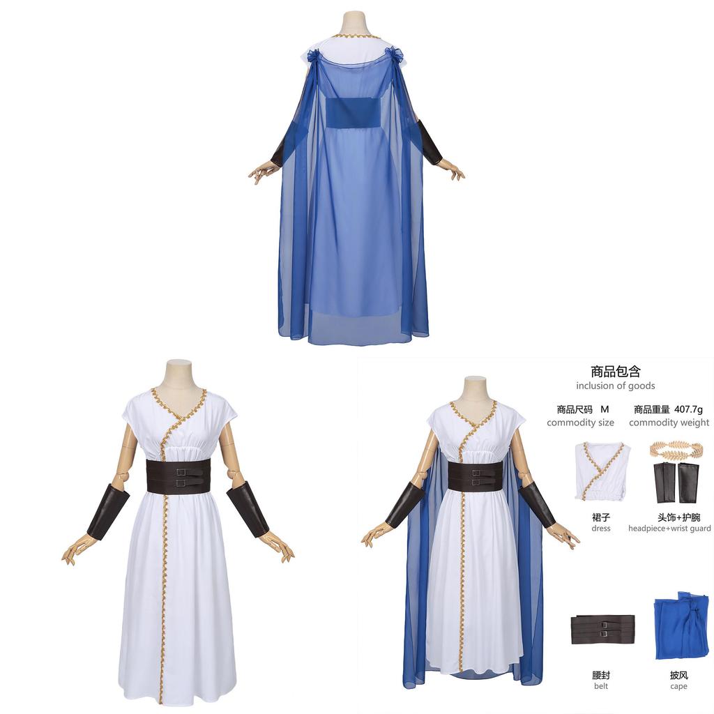 Medieval Greek Cosplay Costume With Linen Fabric For Stage Performances And Halloween Events