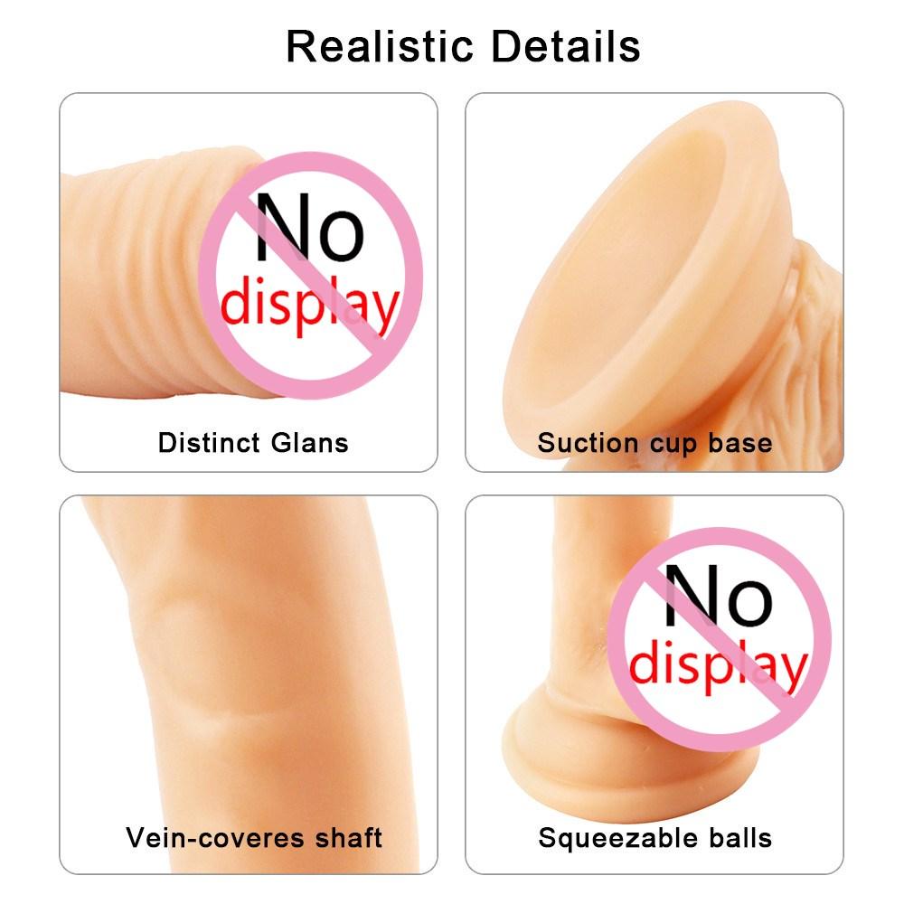 Super Soft Lesbian Strapon Big Dildo Realistic Small Fake Penis Dick Anal Plug Adult Sex Toys