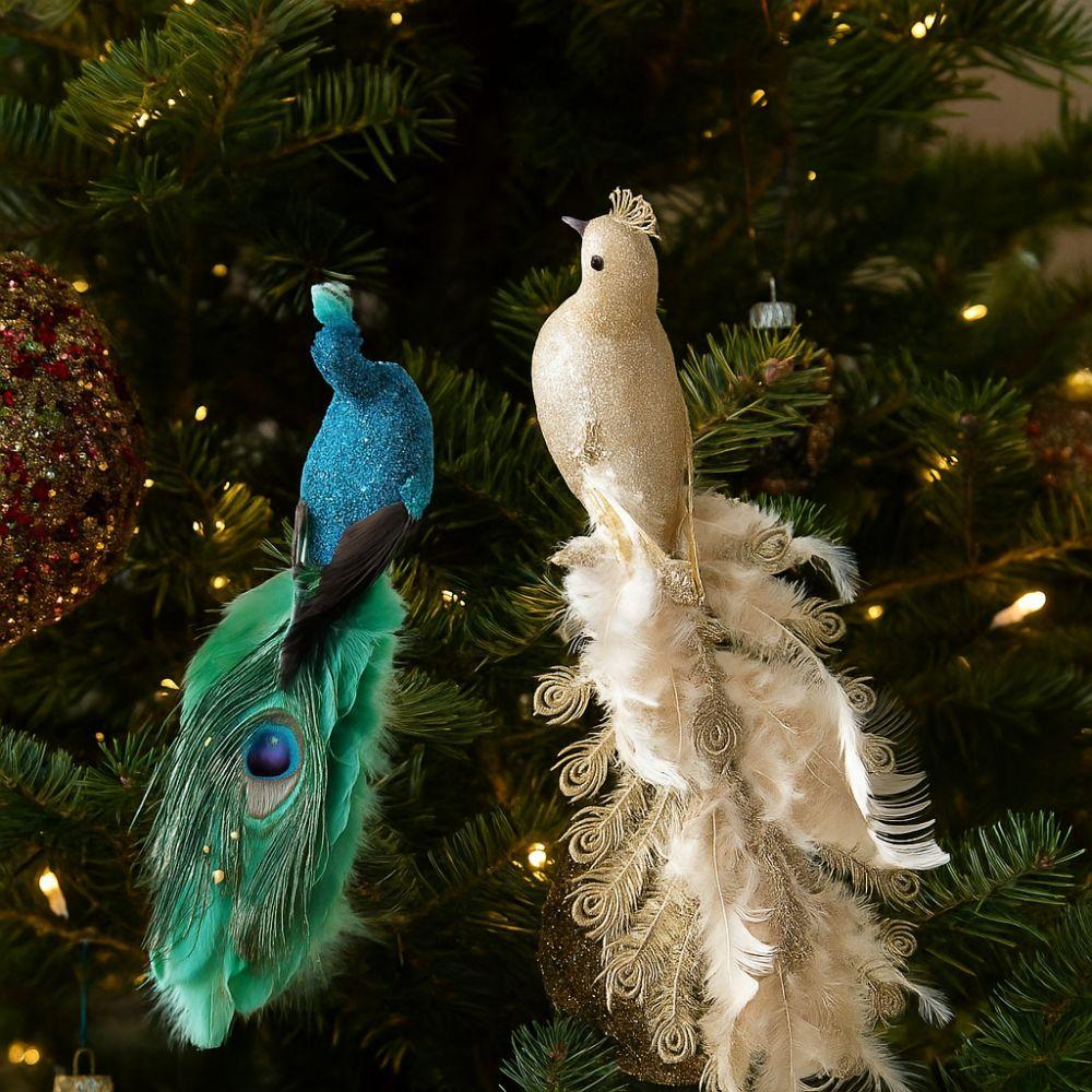 Glitter Feather Birds Decor Handmade Christmas Tree Decoration  Christmas Season