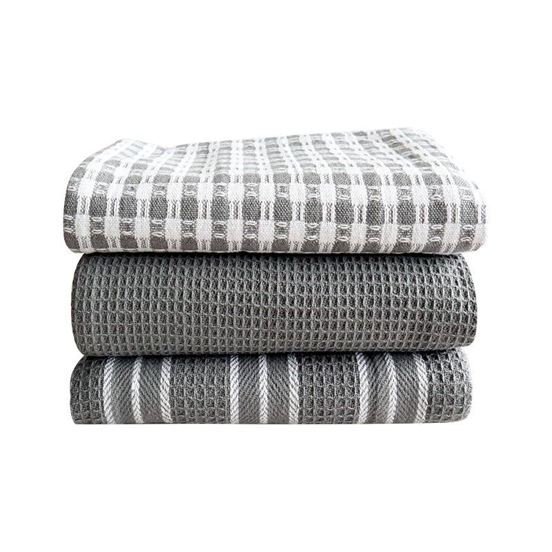 3-Pack Upgrade Tea Towels, Nordic Style Cotton Absorbent Kitchen Towel Napkins for Dish Drying, Hand Drying, Multi-Purpose Cloth