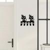 Black Cat Bird Key Holder Wall Decor Metal Vintage Key Hanger with 5 Hooks