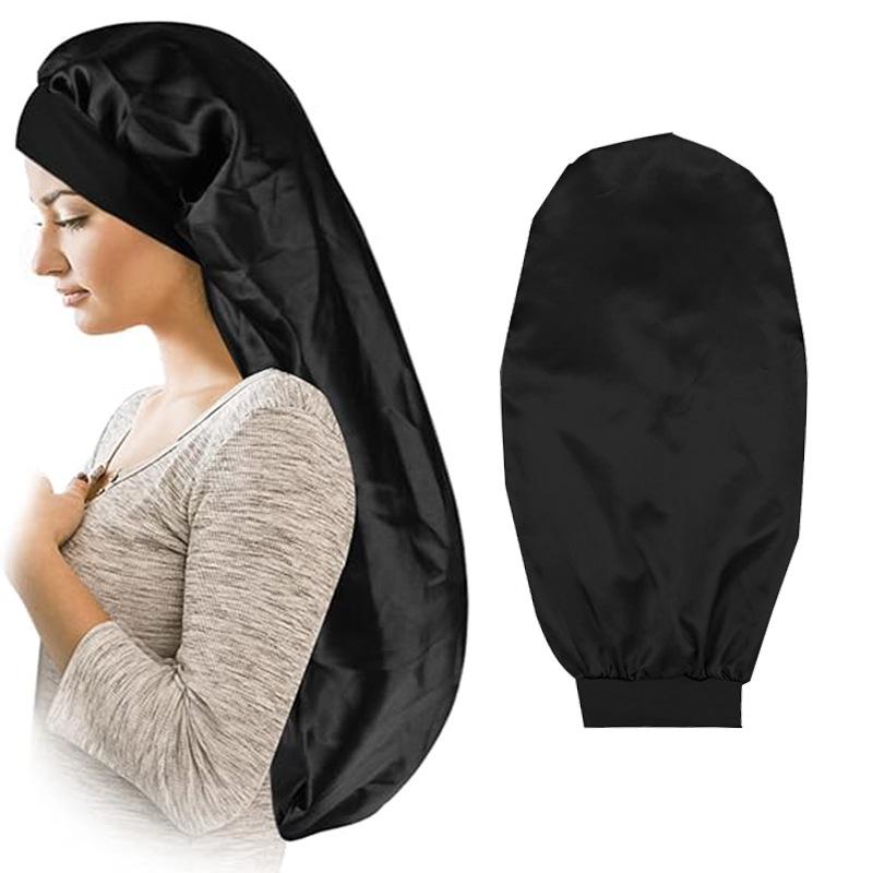 Plain Satin Long Hair Sleep Cap - Beauty & Chemotherapy Headscarf