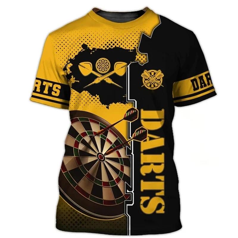 Fashion Darts Game Men's T-shirts Short Sleeve 3d Printed Street Style T Shirt Summer Dart Turntable Graphic Hip Hop Casual Tops