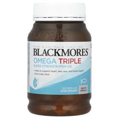 Blackmores, Omega Triplo, Óleo de Peixe Extra Forte, 900 mg, 150 Cápsulas