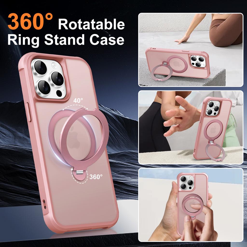 For iPhone 14 Pro Max Case Compatible with MagSafe Kickstand TPU PC Shockproof Phone Back Cover