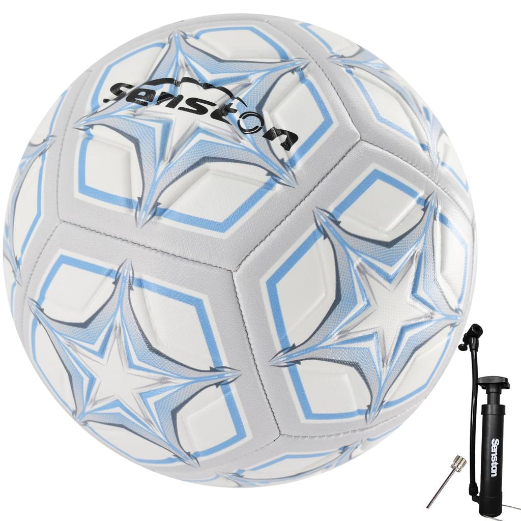 Senston Soccer Ball Size 5 for Adults and Youths, Training Ball for Match Soccer and Pump