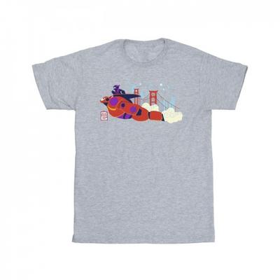 Camiseta masculina Big Hero 6 Baymax Hiro Bridge