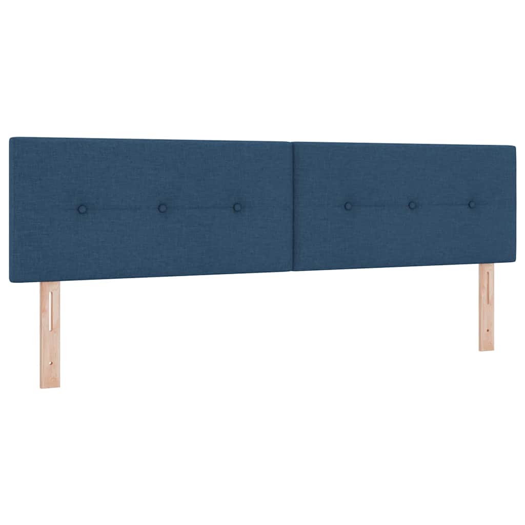 Box Spring Bed with Headboard Blue 200 x 180 cm Fabric