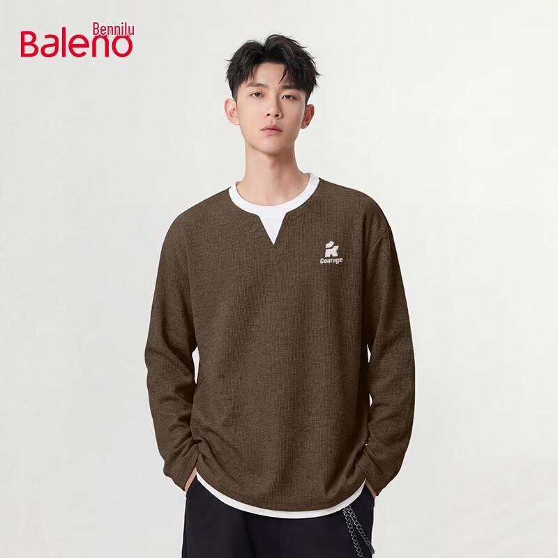 Baleno Men's Waffle Knit Long Sleeve T-Shirt