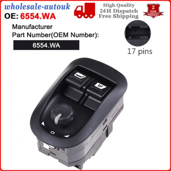 Power Window Switch-Electric Power Window Switch Mirror Button Control for Peuge