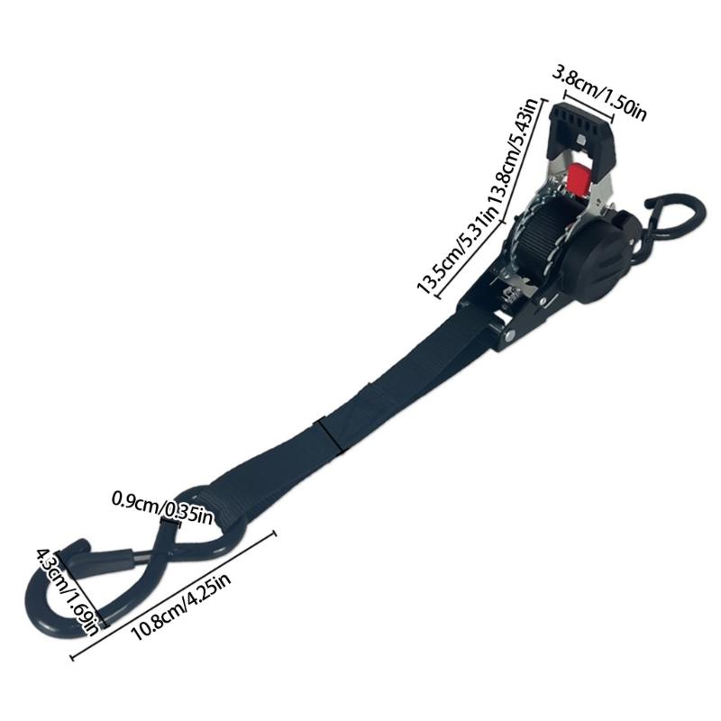 Multipurpose Polyester Cargo Strap Heavy Duty Retractable Fastening Strap For Motorcycle Camping Equipment Luggage