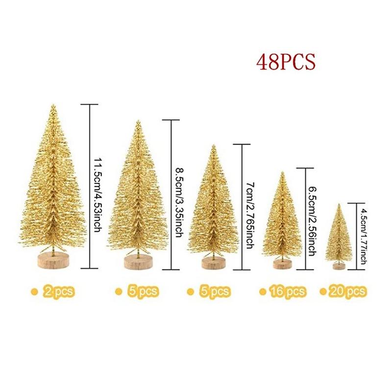 8/12pcs Mini Wooden Christmas Trees Artificial Christmas Tree For Xmas Tabletop Ornaments Christmas Decorations 2025 Navidad