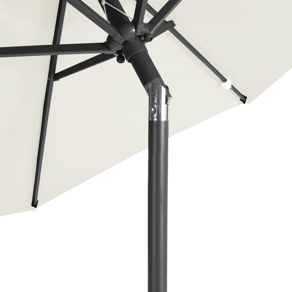 Vidaxl Parasol Ogrodowy Na Stalowym Słupku, Biały, 225X225X212 Cm