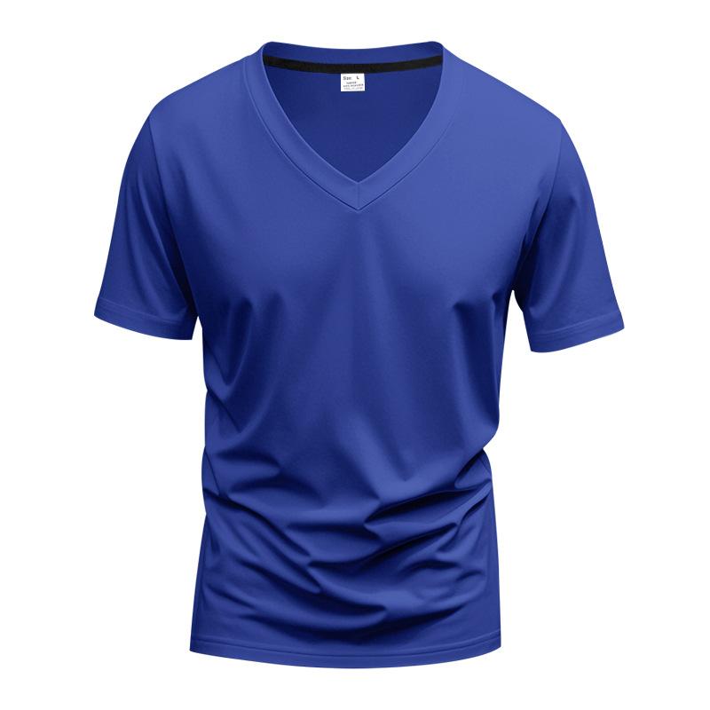 American Style Summer Quick Dry Mens V Neck Short Sleeve T Shirt