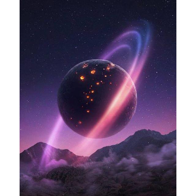 40x50cm Coloring By Numbers Tree Landscape Acrylic Drawing On Canvas Picture Planet HandPainted For Adults Kits Home Decor DIY