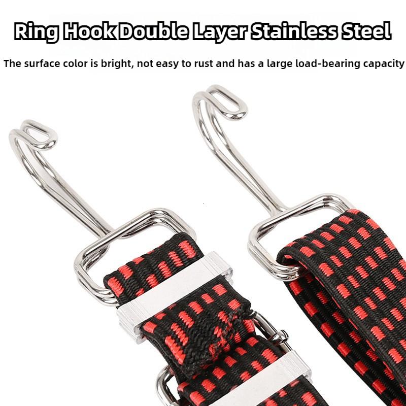 Bicycle Luggage Rope Mountain Bike Elastic Straps Cord Hooks Strong Elasticity Convenient To Carry Outdoor Tensioning Belts