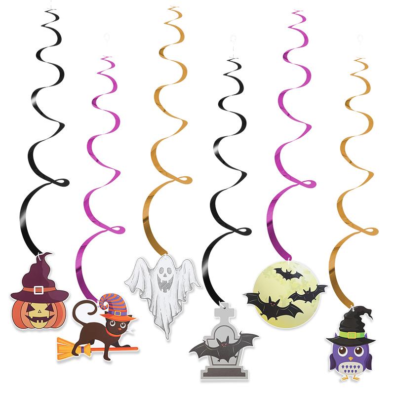 Black Bat Happy Halloween Paper Banner Hanging Garland 2025 Halloween Party Home Decoration Supplies Pumpkin Ghost Flag Props