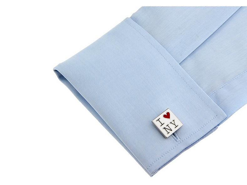 Ich liebe NY Rotes Herz Quadratische Manschettenknöpfe für Herren - Geschenk A4022