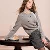 Sancai 2025 Winter French Style Tweed A-Line Mini Skirt