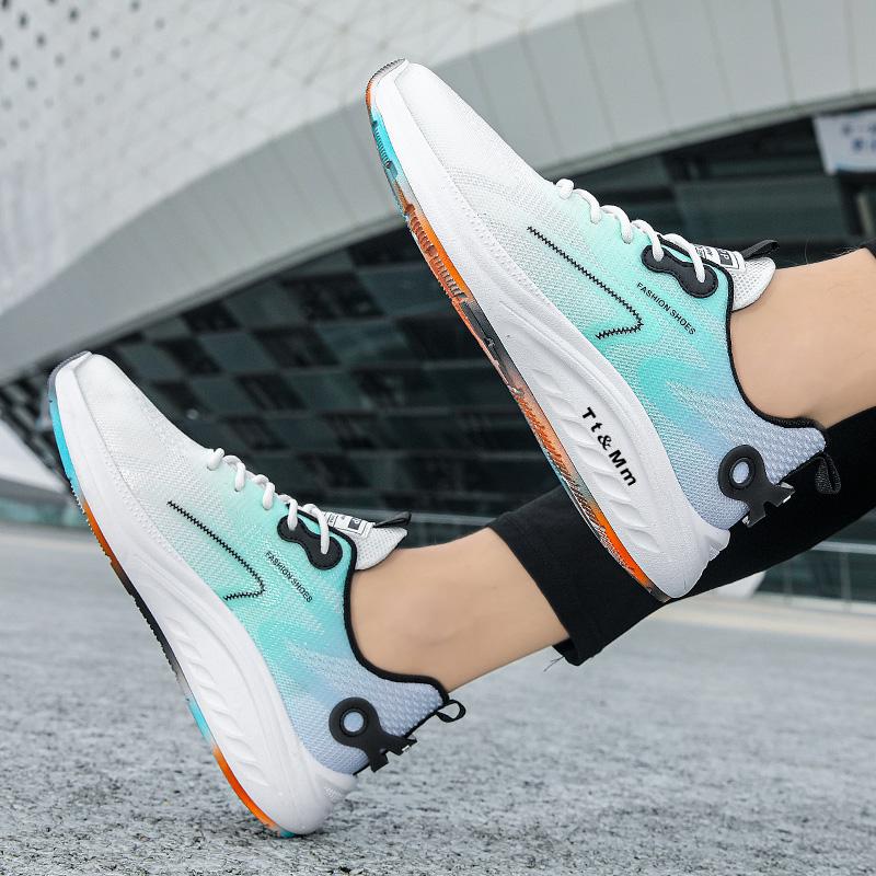 Men's Shoes New Breathable Mesh Surface Flying Woven Fashionable Shoes Youth Student Sports Casual Shoes Running Shoes