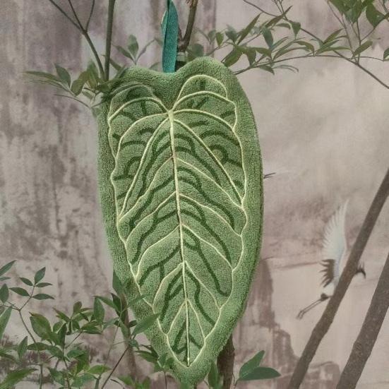 Blattform Handtuch Saugfähiges Handtuch mit Aufhängeschlaufe Dekoratives Grünes Blatt Handtuch zum Händetrocknen Küche Badezimmer Verwendung