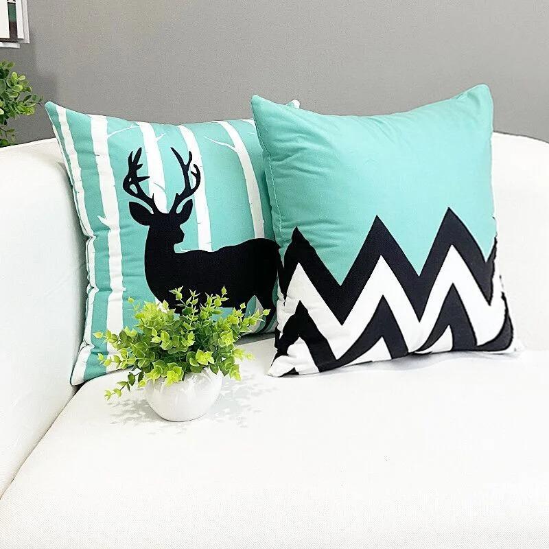 Office Living Room Home Pillowcase Colorful Striped Geometric Pattern Pillowcase Car Ornaments