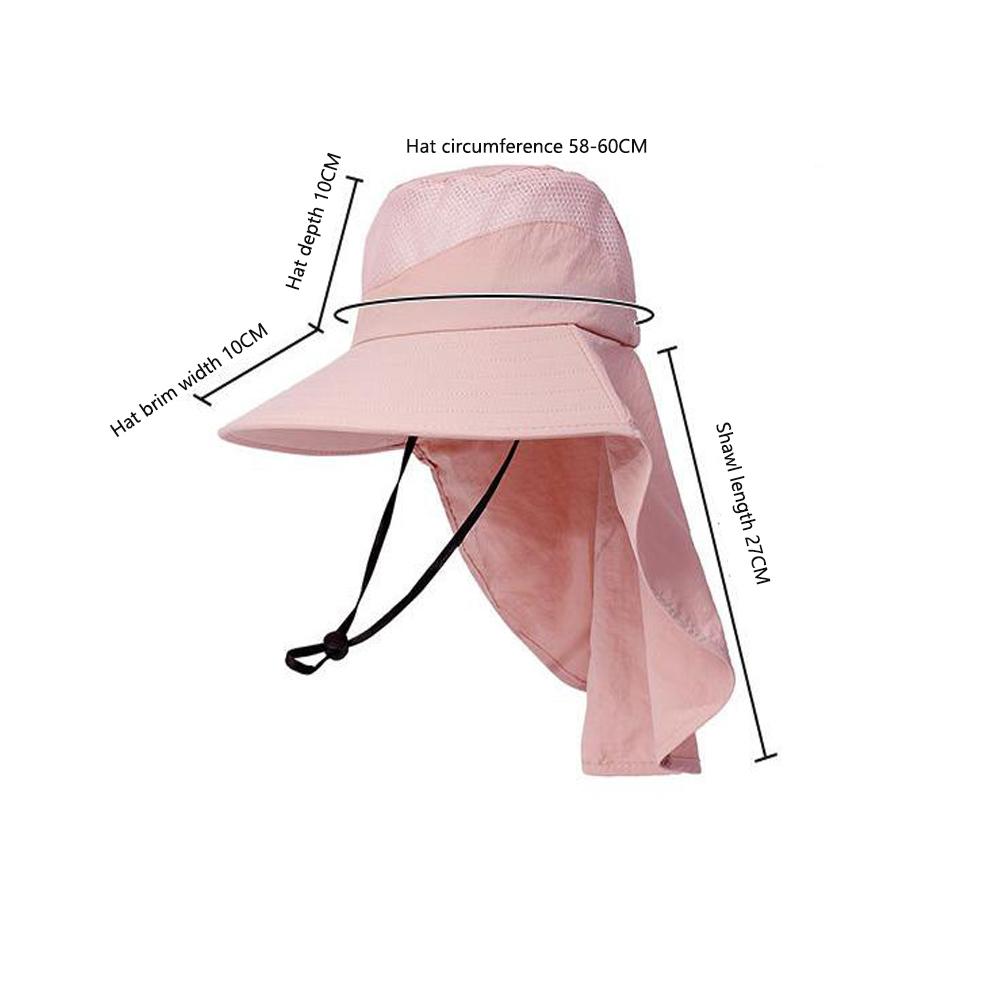 Sun Hats For Men Women Summer Foldable Outdoor Fishing Hat Breathable Wide Brim Bucket Hats With Neck Flap