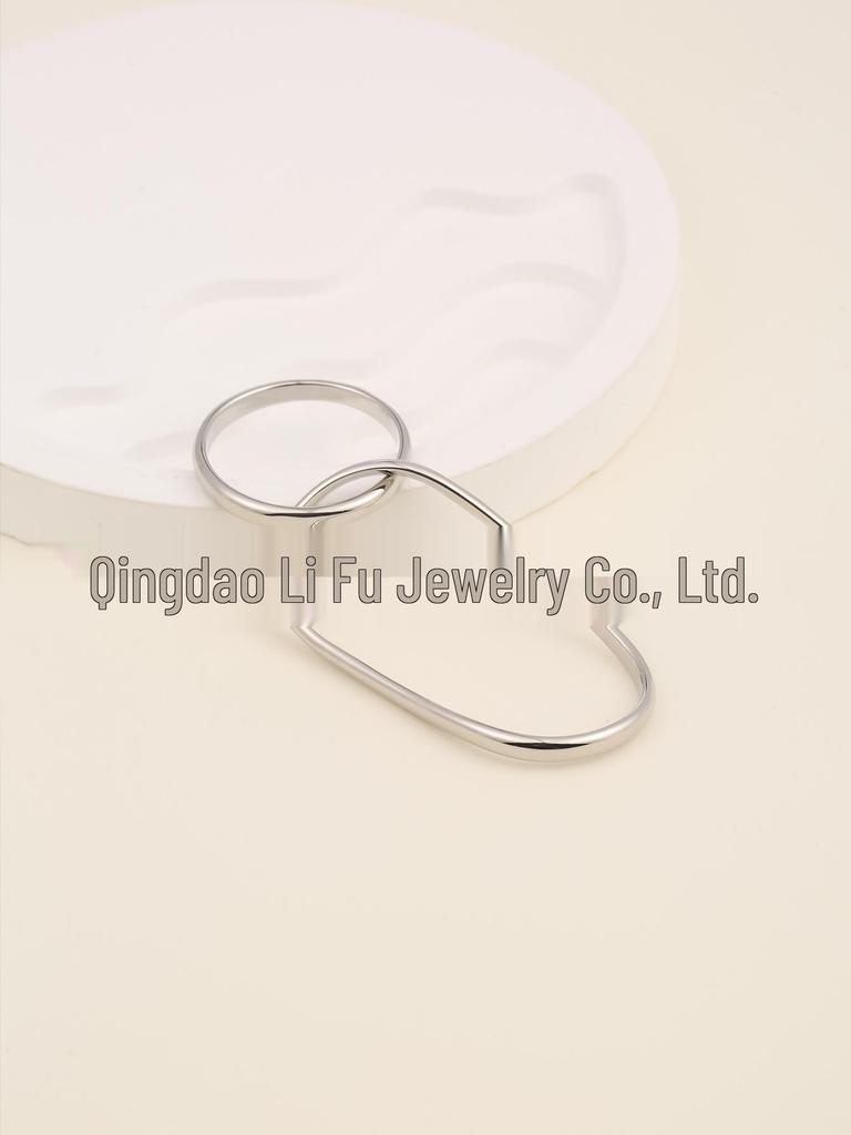 3-Finger Double Ring: Cross-Border Niche Metal with Irregular Smooth Surface