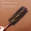 Boar Bristle Round Hair Brush Ergonomic Wooden Handle Men Women Hair Straightening Curling Volumizing Detangling Styling Comb