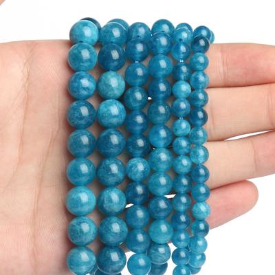 6mm 8mm 10mm Doğal Yuvarlak Taş Mavi Yeşim Gevşek halka boncuk Takı Yapımı Için El Yapımı Diy Bilezik