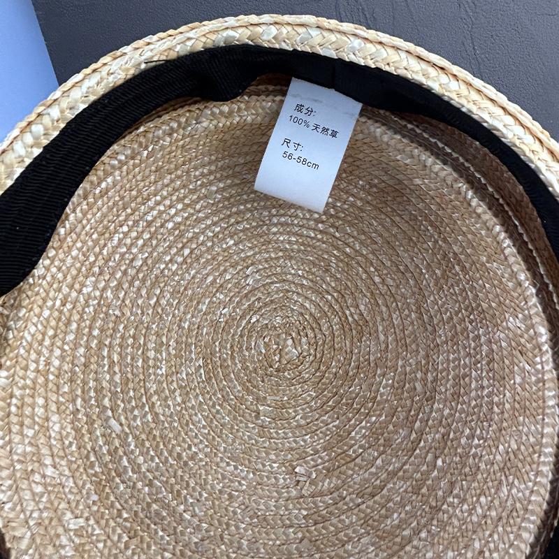 Ins Bow Natural Wheat Straw Hand Woven Berets Women Bohemian Sun Hat Circle Concave Top Straw Hat Church Derby Party Beach Hat