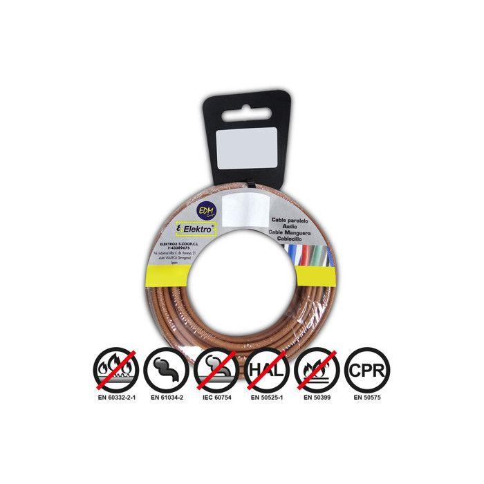 Bobine Fil Électrique Flexible 1,5mm Marron Sans Halogène 10m