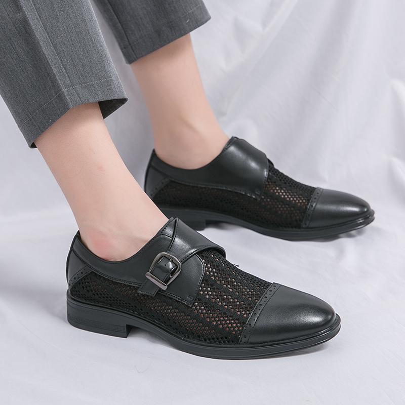 Men Monks Grey Derby Wedding Dress Summer Pointed Toe Elevator Shoes Tuxedo Prom Blazers Shoes Plus Size