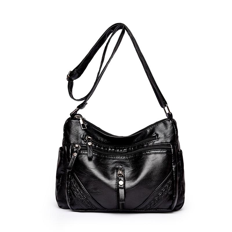 Dameveske Mor Crossbody-veske Stor kapasitet Flerroms Skulderveske