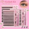 Lashes Clusters Set Extensions Kit Large Capacity Fake Eyelashes Clusters Makeup Tools For Gluing Lashes Gluing Glue